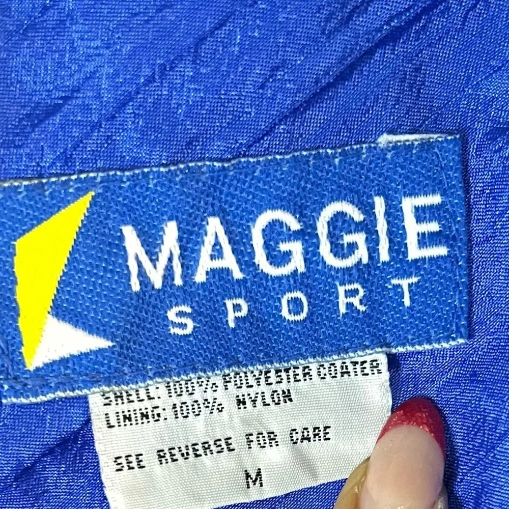 Maggie Sport Vintage Blue & Green Women’s Windbreaker Jacket Sz M